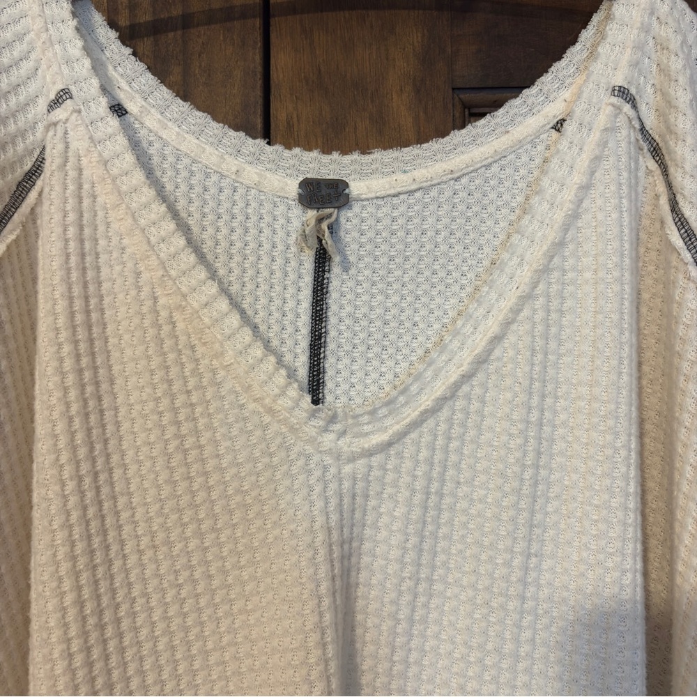 We The Free Cream and Black Leopard Print Sweatshirt - Picture 3 of 12